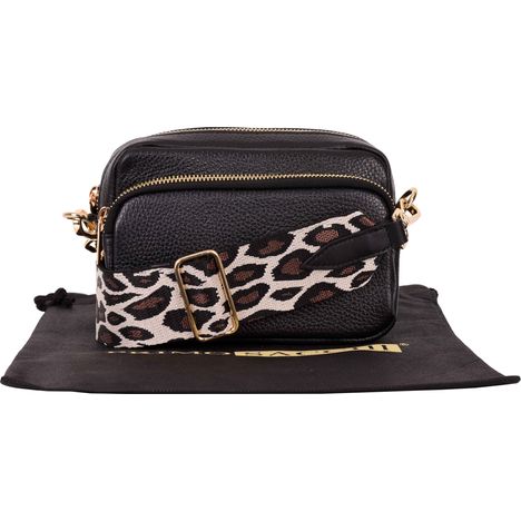 Dina - Small Shoulder Crossbody Bag- Leopard Print Strap