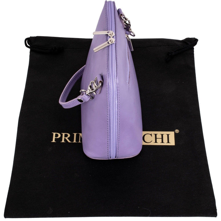 side and above closed womens lilac italian leather small shoulder crossbody bag