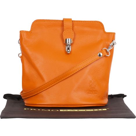 Giosetta-Soft Leather Push Clip Shoulder & Crossbody Bag Plain Colours