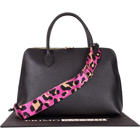 Gisella Grande - Pink Leopard Edition- Dollaro Leather Double Handle Grab Bag
