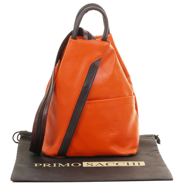 Michelina-Soft Napa Leather Back Pack or Shoulder Bag Two Tones & Metallics