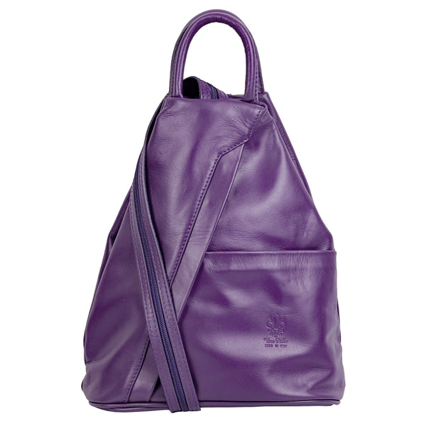 Michelina-Soft Napa Leather Back Pack or Shoulder Bag Plain Colours