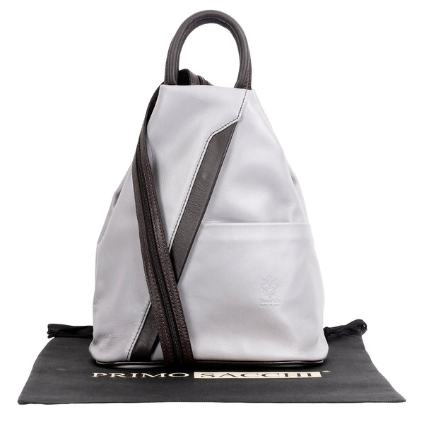 Michelina-Soft Napa Leather Back Pack or Shoulder Bag Two Tones & Metallics