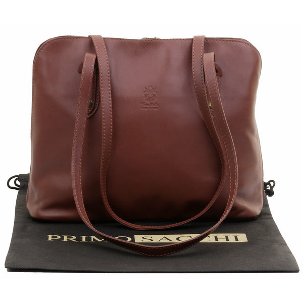 Letizia-Soft Italian Leather Long Handled Shoulder Bag