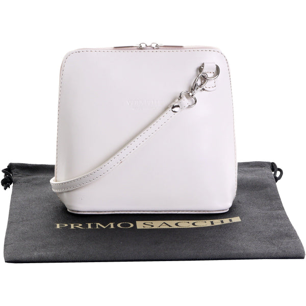 Lia- Small Smooth Leather Triangular Shoulder and Cross Body Bag