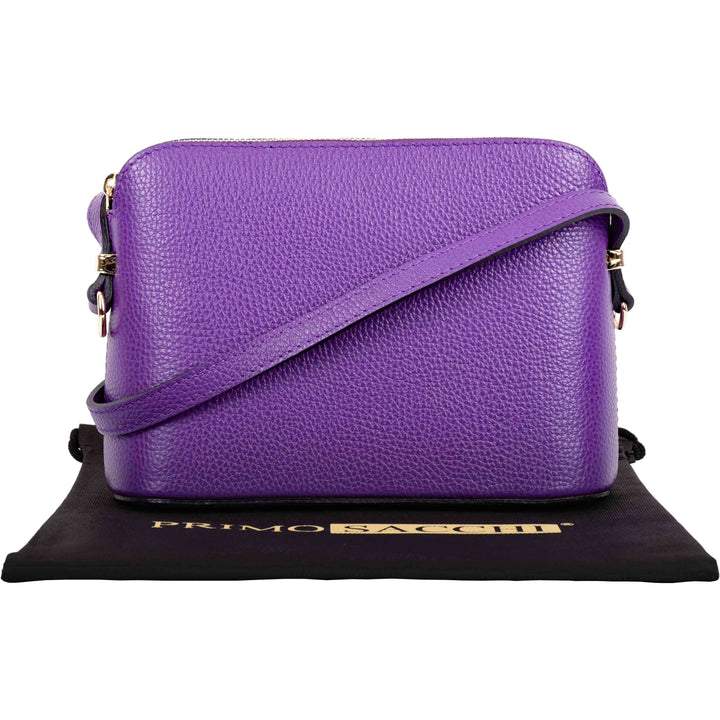 small purple italian leather shoulder and crossbody bag