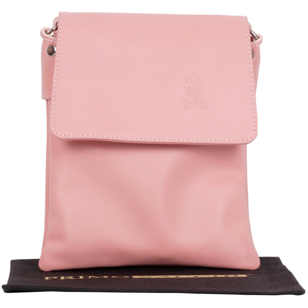 Rosaria-Smaller Version Light Pink Soft Leather Messenger Shoulder & Crossbody Bag