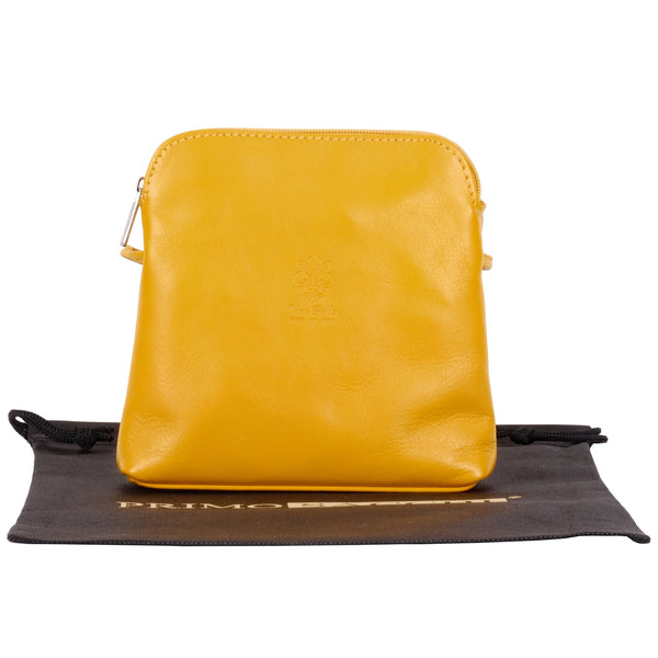 Nicoletta-Micro Yellow Soft Leather Shoulder Bag