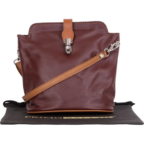 Giosetta - Soft Leather Push Clip Shoulder & Crossbody Bag Two Tone & Metallics