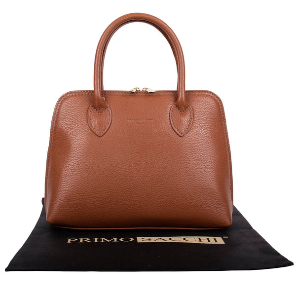 Gisella Media- Dollaro Leather Double Handle Grab Bag